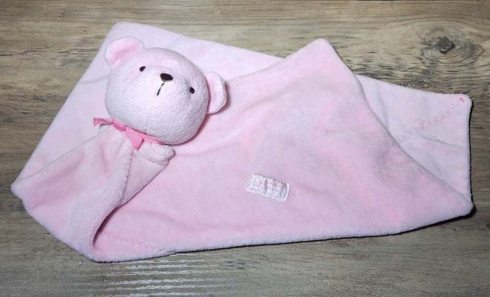 Precious Firsts Pink Bear Lovey Baby Security Blanket Nursery Bedding